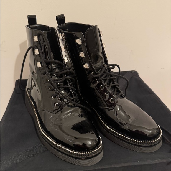 Michael Kors Shoes - Michael Kors Women’s Black Patent Leather Combat Boots